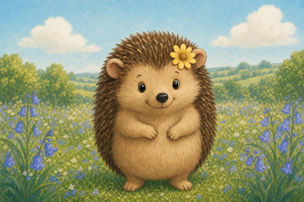 Daisy the Hedgehog with a yellow daisy behind her ear