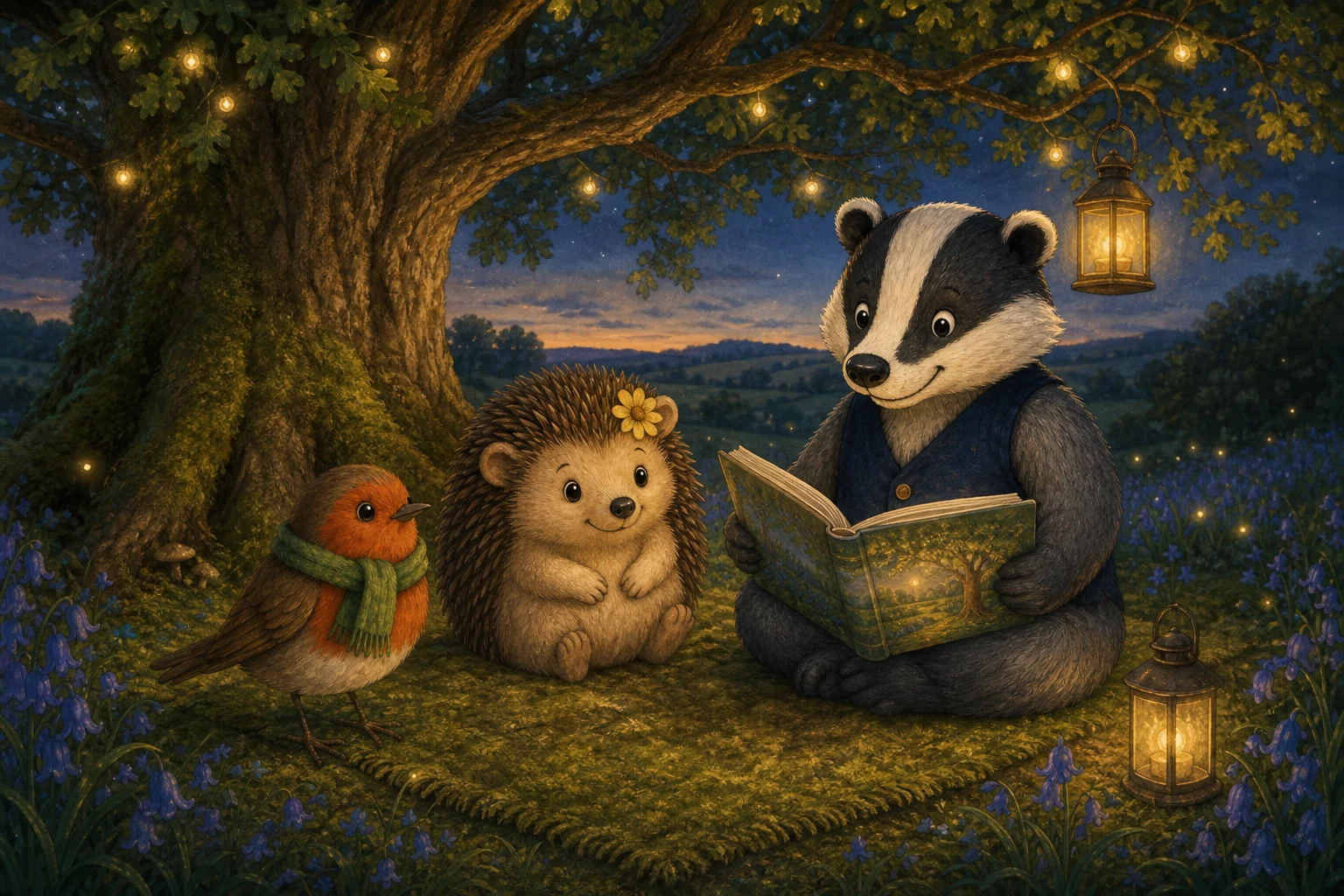 Story time under the oak tree